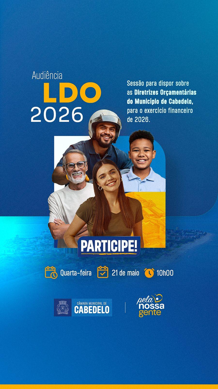 LDO 2026: Câmara de Cabedelo vai realizar sessão especial no próximo dia 21